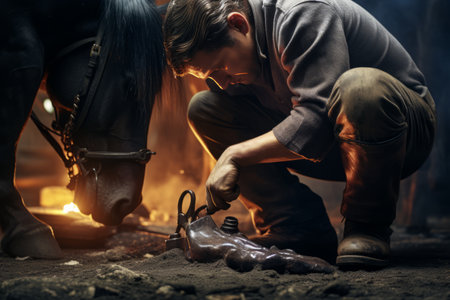 The Artistry of a Farrier: Crafting the Perfect Horseshoe with Steamy Precisionの素材