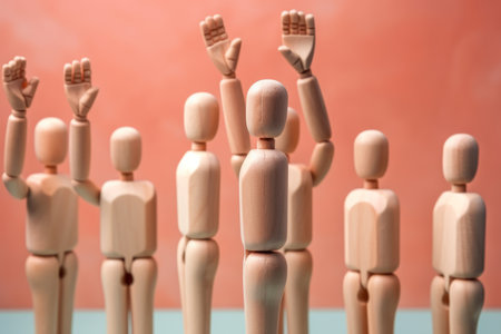 Empowering HR: Embracing Volunteerism and Job Applications in a World of Wooden Mannequinsの素材