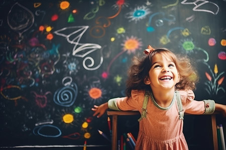 The Joy of Self-Education: A Little Girls Blissful Chalkboard Adventures in the Happy Familyの素材