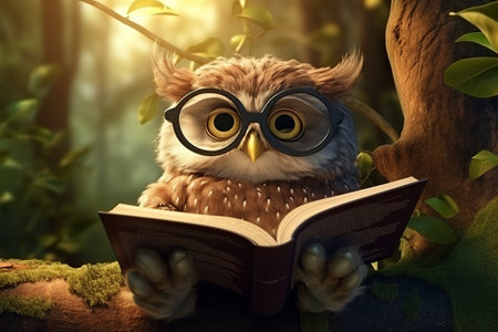 Wise Owl with Spectacles: A Forest Tale of Scholarly Pursuitの素材