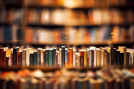Beyond Time and Dust: Exploring the Enigmatic Bookshops Blurred Bookshelfの素材