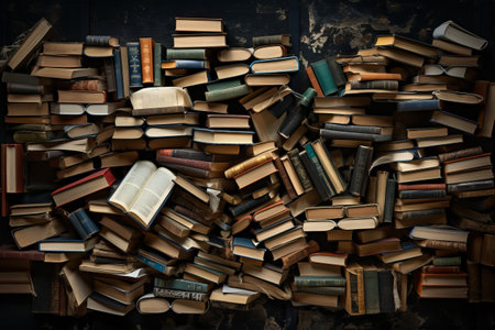 Unveiling the Literary Universe: An Aerial Exploration of Open Booksの素材