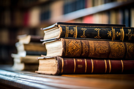 A Timeless Journey: Exploring Old Books in the Librarys Unveiled Treasuresの素材