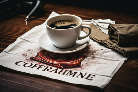 Coffee-Fueled Competence: Unveiling the Concept on a Napkinの素材