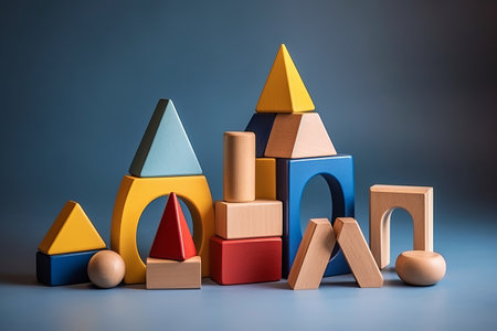 Creative Kaleidoscope: Exploring Endless Possibilities with Geometric Wooden Toysの素材