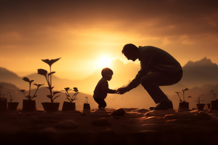 The Integral Role of Silhouette Adults: Fostering Efficient Growth and Progress in Children - A Blurの素材