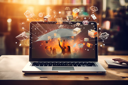 The Evolution and Advantages of Online Education: Embracing the Digital Age with Laptop, Smartphone,の素材