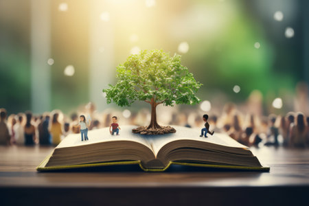 Growth and Knowledge: Unveiling the Tree of Education in a Libraryの素材