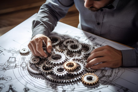 Revolutionizing Technology and Industry: A Visionary Engineers Intricate Chain Sprocket Drawingsの素材