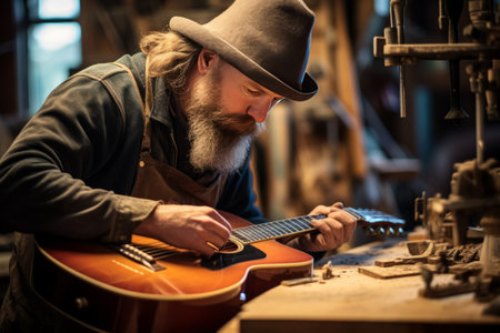 Crafting Melodies: Journey into the Workshop of a Guitar Makerの素材