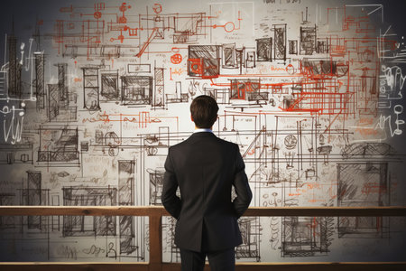 The Visionary Businessman: Unleashing Creativity Through Wall Sketchesの素材