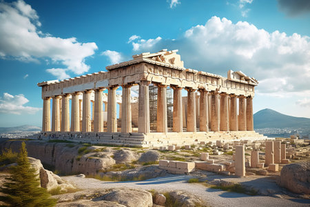 The Majestic Parthenon: A Glimpse into Ancient Greek Architecture â AR 3:2の素材