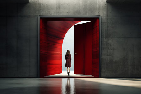 Unlocking Success: A Visionary European Businesswoman Embracing Knowledge and Opportunity Through thの素材