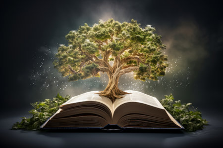 The Empowering Growth: Emanating Knowledge from Tree of Knowledge in Book --ar 3:2の素材
