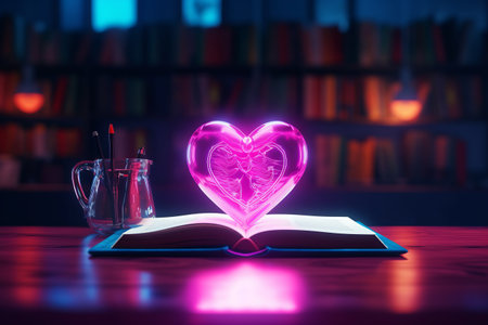 Wisdom Illuminated: Rediscovering the Joy of Learning through the Retro Neon Light of the 90sの素材