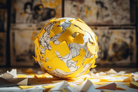 Unleashing Creative Thinking: Unveiling the Vibrant World Within the Yellow Scrap Paper Ball --AR 3:の素材