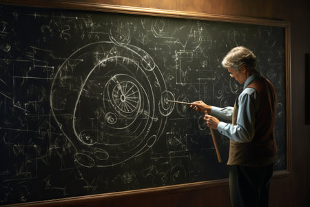 Unveiling the Hidden Beauty of Mathematics: Professor Writes on the Blackboard - AR 3:2の素材