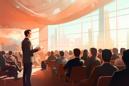 Empowering Business Success: Captivating the Audience at the Conference Hallの素材