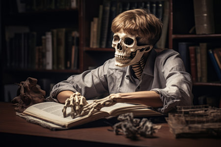 Cracking the Bones: A Students Battle with Skeletons in Exam Prepの素材