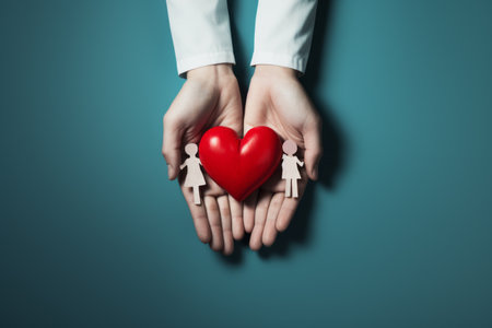 The Symbolic Gesture of a Doctors Hand: Protecting the Familys Love - AR 3:2の素材