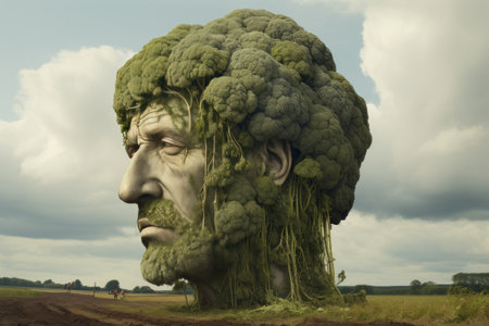 The Impressive Harvest: Massive Head of Broccoli Reaches Full Potential -ar 3:2の素材