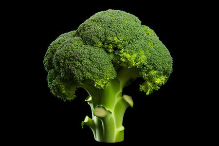 Blackened Beauty: Captivating Fresh Broccoli on a Dark Canvasの素材