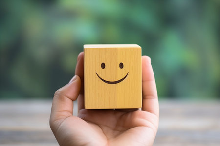 The Symbolic Wood Block: Promoting Happiness, Customer Satisfaction, and Mental Wellness in Child Heの素材