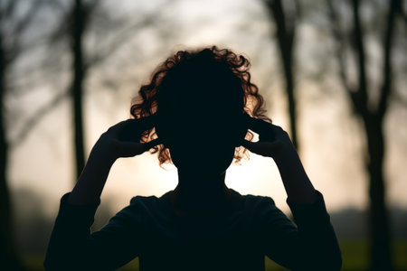 Understanding ADHD Symptoms: Exploring Mental Health through a Human Head Silhouetteの素材
