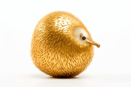 Gorgeous Close-Up of Luscious Gold Kiwi on White Backgroundの素材