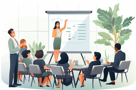 The Empowering Journey: Inspiring Indian Businesslady Trainer Receives Resounding Applause as Seminaの素材