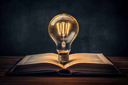 Enlightened Pages: Unveiling the Power of Knowledge and Wisdom through AR 3:2 Light Bulb Momentの素材
