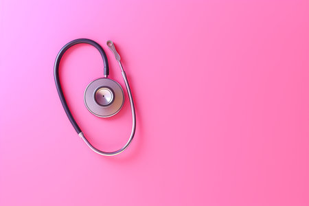 The Pinnacle of Health: Unveiling the Worlds Finest Medical Stethoscope on a Vibrant Pink Canvasの素材