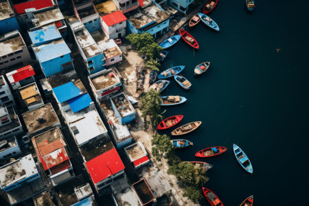 Wonders from Above: Capturing the Beauty of Boats and Buildings - AR 3:2 Aerial Photographyの素材