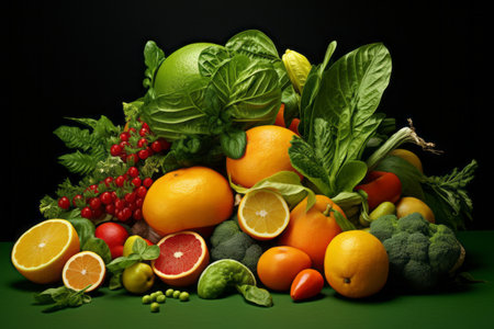 Tantalizing Array of Citrus Fruits and Vegetables in Vibrant 3:2 Ratioの素材