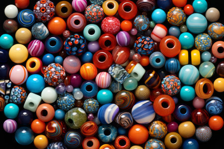Vibrant Array: Assorted-Color Beads in a 3:2 Ratioの素材