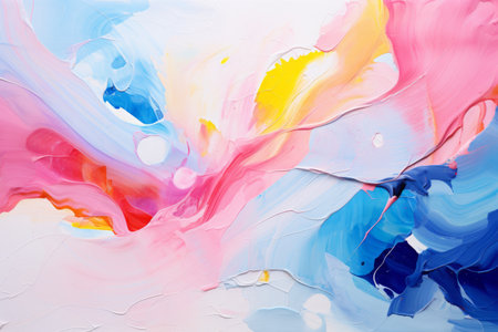 Vibrant Splash: A Colorful Abstract Paint on White Canvasの素材