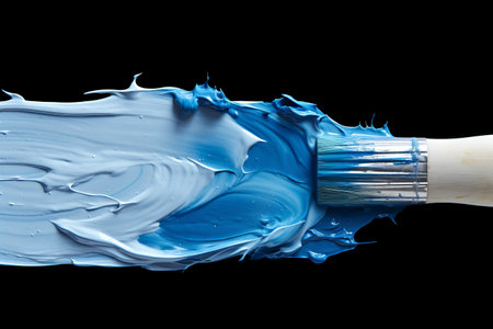 The Artistic Encounter: Blue and Grey Paint Brush Stroke 3:2の素材