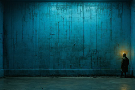 Vibrant Artistry: Exploring the Blue-Pealed Wall in 3:2 Aspect Ratioの素材