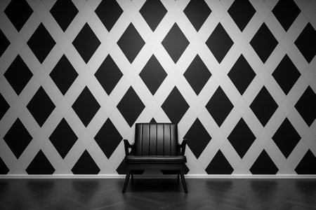 Contemporary Elegance: Black and White Diamond Shape Wallpaper in AR 3:2 Ratioの素材