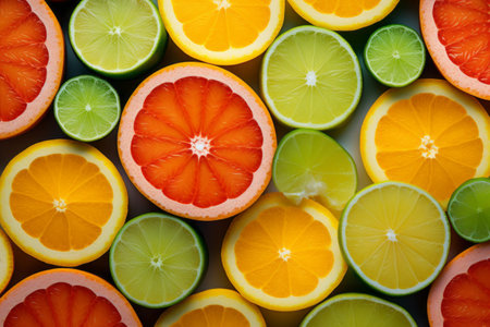 Tantalizing Tango: An Artistic Display of Organic Citrus Slicesの素材