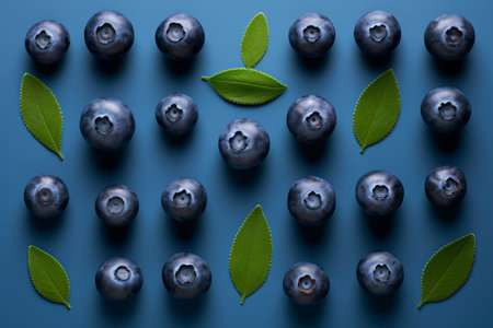 Captivating Blueberry Flat Lay Photography in a Stunning 3:2 Aspect Ratioの素材