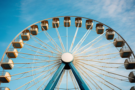 Riding High: The Enchanting Blue Ferris Wheel --ar 3:2の素材