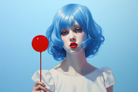 Colorful Delight: Exploring the Allure of the Blue Lollipop in 3:2 Aspect Ratioの素材