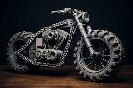 The Aesthetics of a Gray Motorcycle Chain: Form Number 8 --ar 3:2の素材