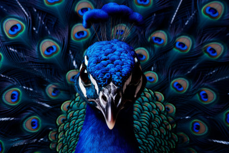 The Majestic Beauty of Blue Peacock -- AR 3:2の素材