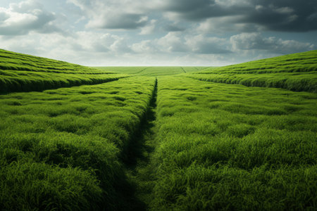 Embracing Natures Brilliance: The Green Grass Field --ar 3:2の素材