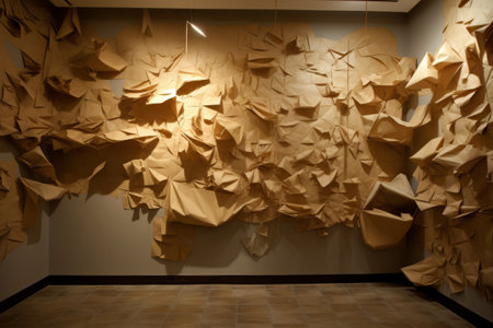 The Aesthetic Charm of Brown Paper on the Wall --ar 3:2の素材
