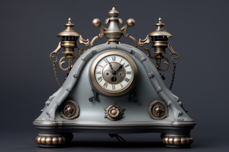 Timeless Elegance: The Gray Double-bell Clock --ar 3:2の素材