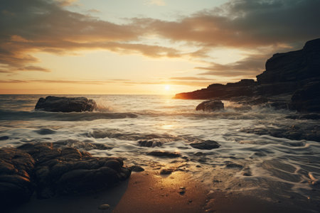 Seaside Serenity: Captivating 3:2 Landscape Photography of the Sea Shoreの素材