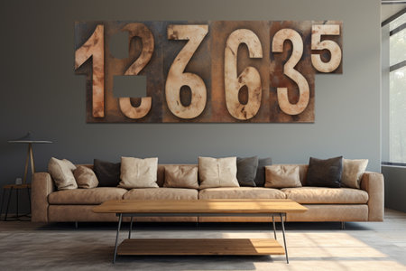 Elegant and ModernâNumeric 7 Wall Decor in a 3:2 Aspect Ratioの素材